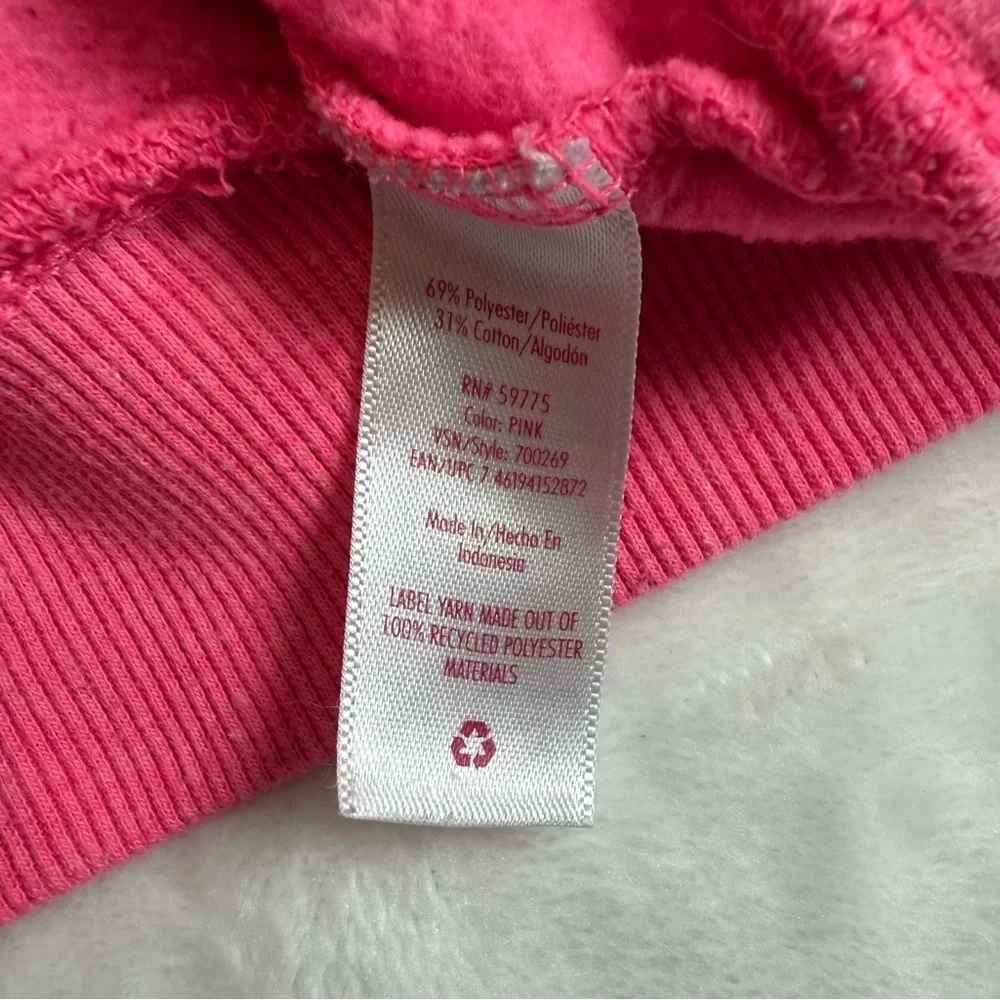 Justice Vibrant Pink Fleece Cropped Hoodie Size XS(5/6)